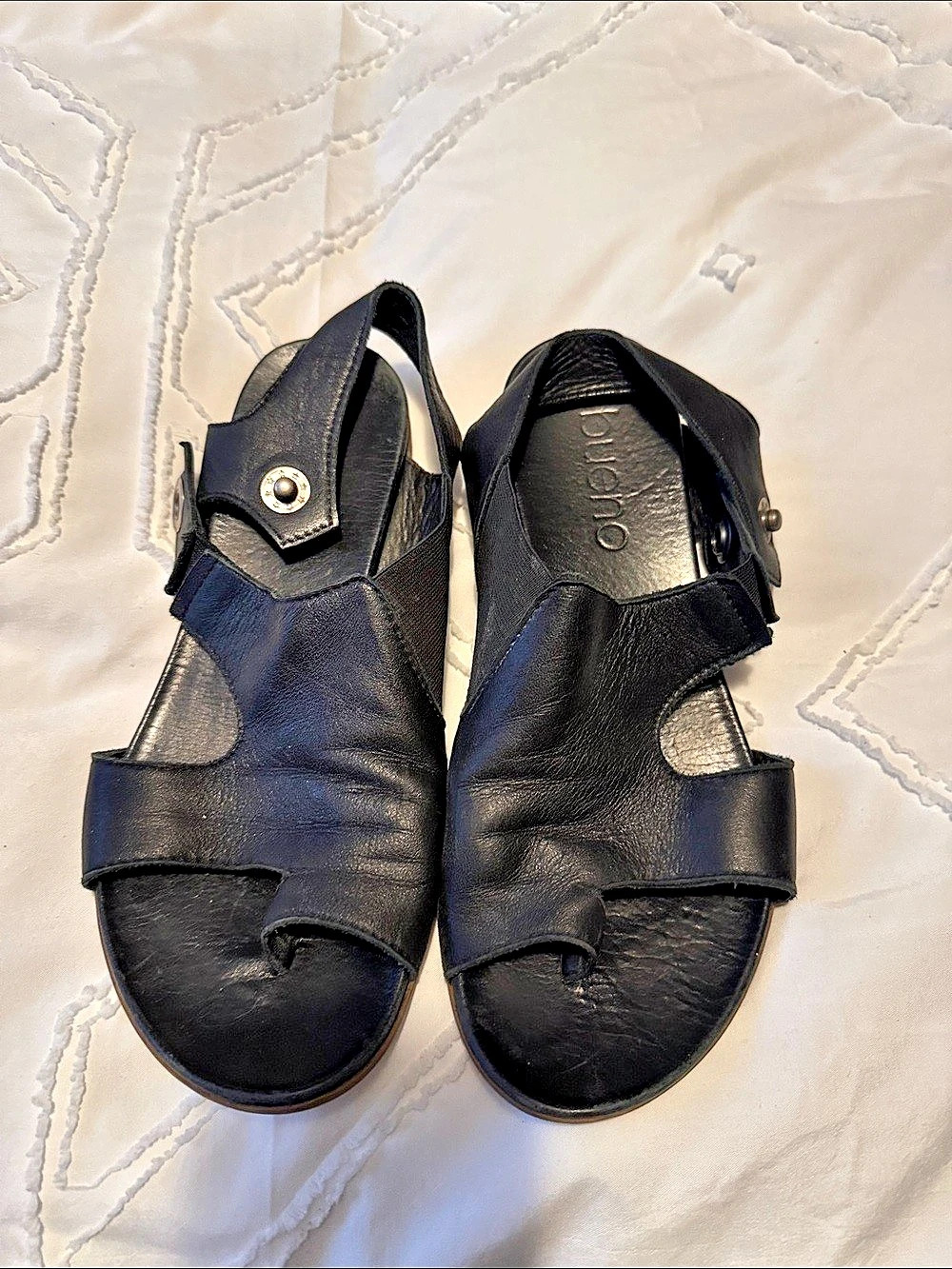 Bueno Hayden Slingback Sandal Black Leather Sandals EU 38